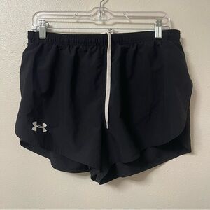 Women’s Under Armour Black Lined Running Athletic Shorts Large
